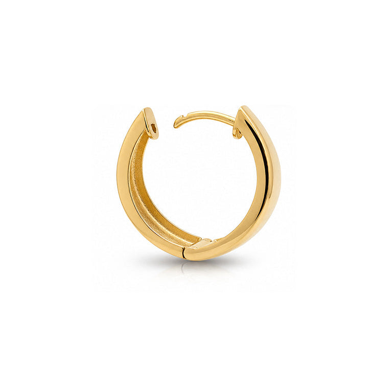 18ct Chunky Curved Yellow Gold Hoop Earrings