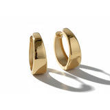 18ct Chunky Curved Gold Hoop Earrings