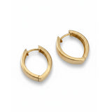 18ct Chunky Curved Gold Hoop Earrings