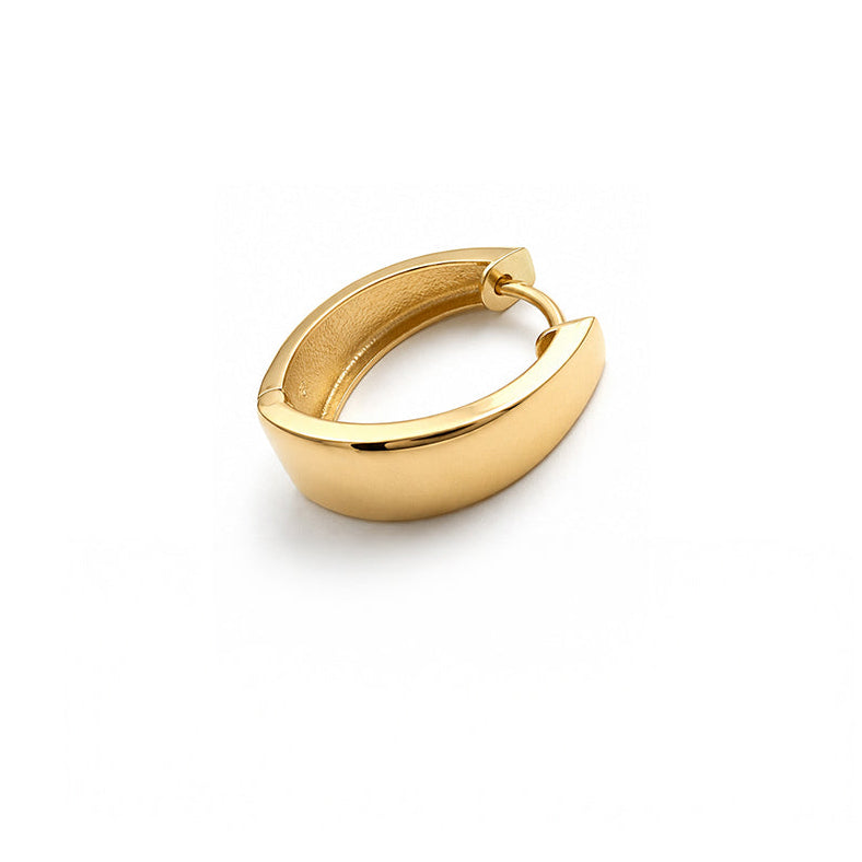 18ct Chunky Curved Yellow Gold Hoop Earrings