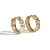 18ct Solid Criss-Cut Solid Gold Hoop Earrings