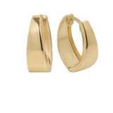18ct Chunky Curved Gold Hoop Earrings