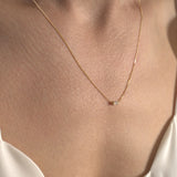 18ct Solid Gold Gemstone Curb Chain Necklace
