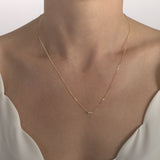 18ct Solid Gold Gemstone Curb Chain Necklace