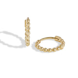 18ct Solid Gold Small Beaded Bubble Hoop Earrings