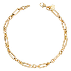 18ct Solid Yellow Gold Double Link Bracelet