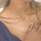 18ct Yellow Gold Double Heart Necklace