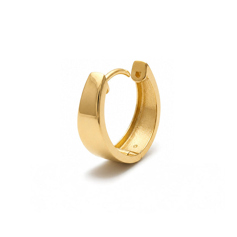 18ct Chunky Curved Yellow Gold Hoop Earrings