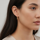 18ct Yellow Gold Large Paperclip Hoop Earrings