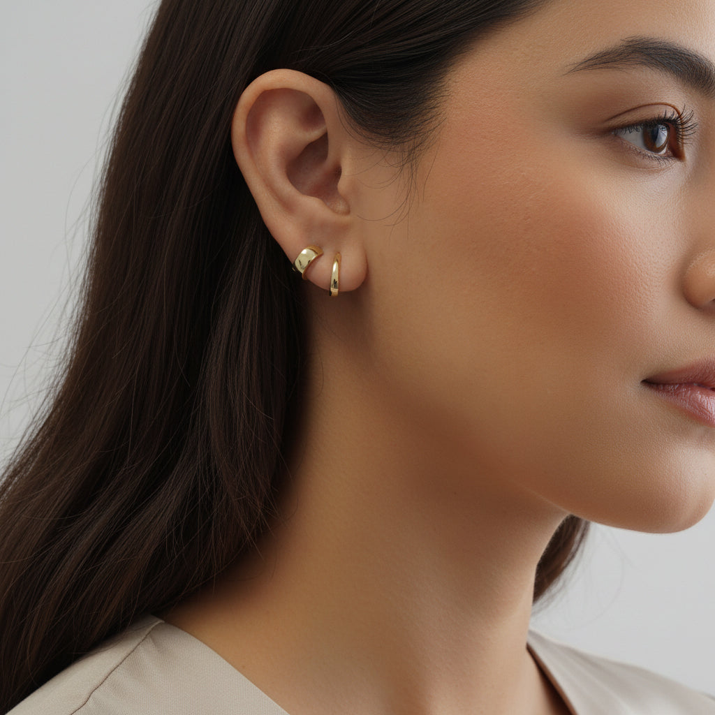 18ct Yellow Gold Small Thin Hoop Earrings