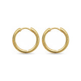 18ct Solid Yellow Gold 15mm Hoop Earrings