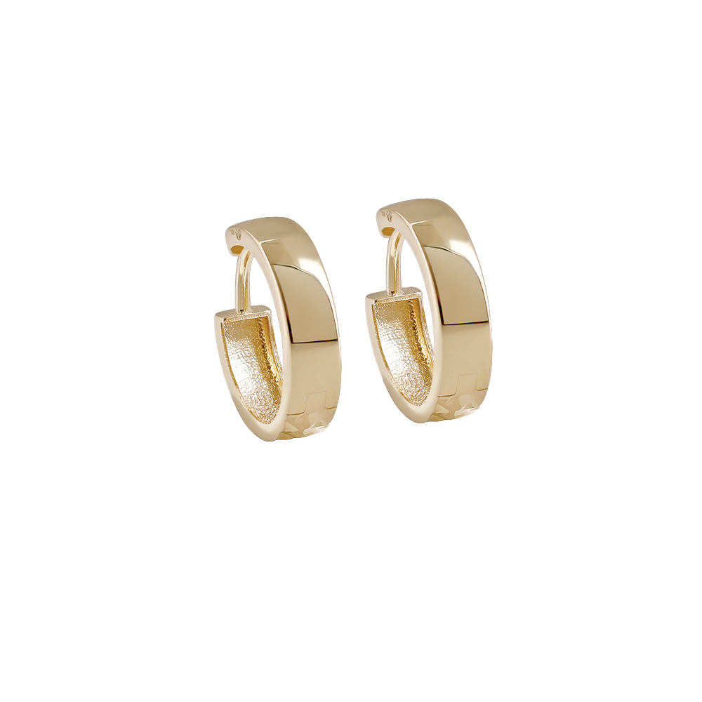 Criss Cut hoop Earrings in 10mm 18ct solid gold