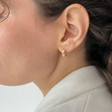 18ct Solid Gold Bold Line Hoop Earrings