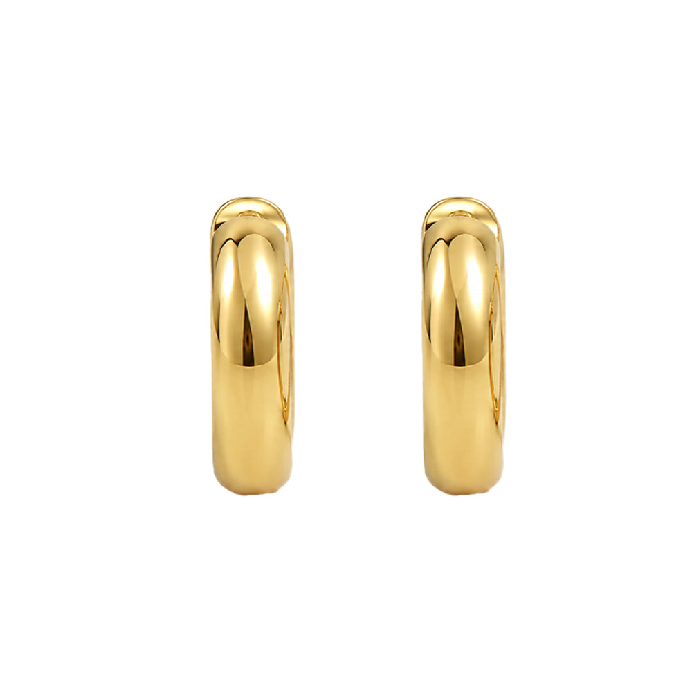 18ct Solid Gold Criss Huggies Hoop Earrings