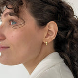 18ct Solid Gold Bold Line Hoop Earrings