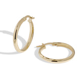 18ct Solid Gold Large Gold Hoop Earrings