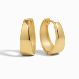 18ct Chunky Curved Gold Hoop Earrings