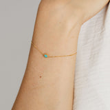 18ct Solid Gold Turquoise Gemstone Bracelet 