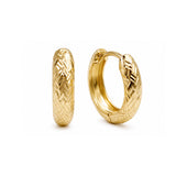 18ct Solid Gold Criss Huggies Hoop Earrings