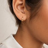 18ct Solid Gold Criss Huggies Hoop Earrings