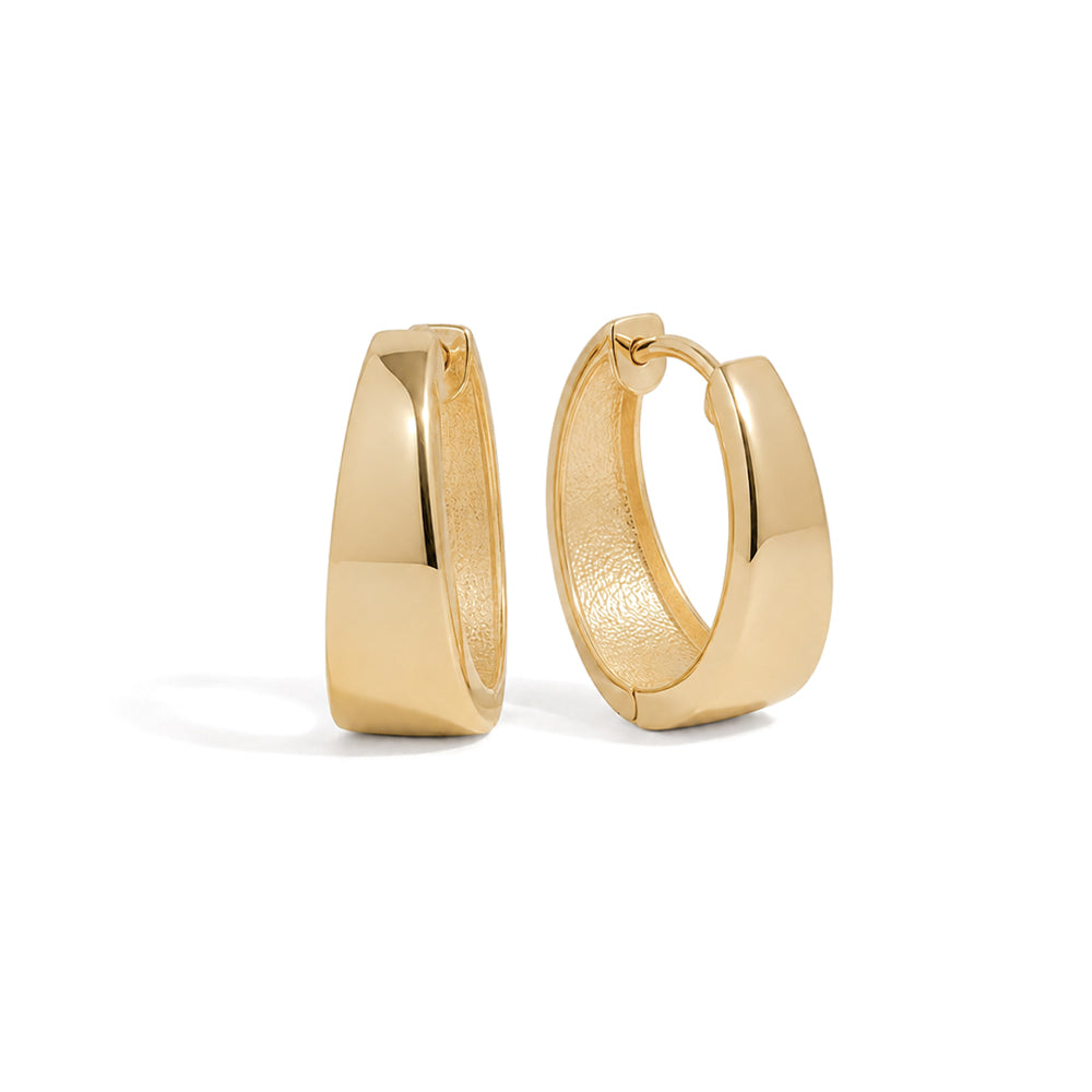 Chunky Solid gold Hoop Earrings in 18ct Solid Gold