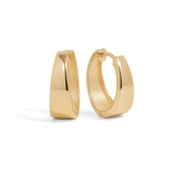 18ct Chunky Curved Gold Hoop Earrings