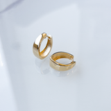 18ct Chunky Curved Gold Hoop Earrings