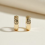 Criss Cut hoop Earrings in 10mm 18ct solid gold