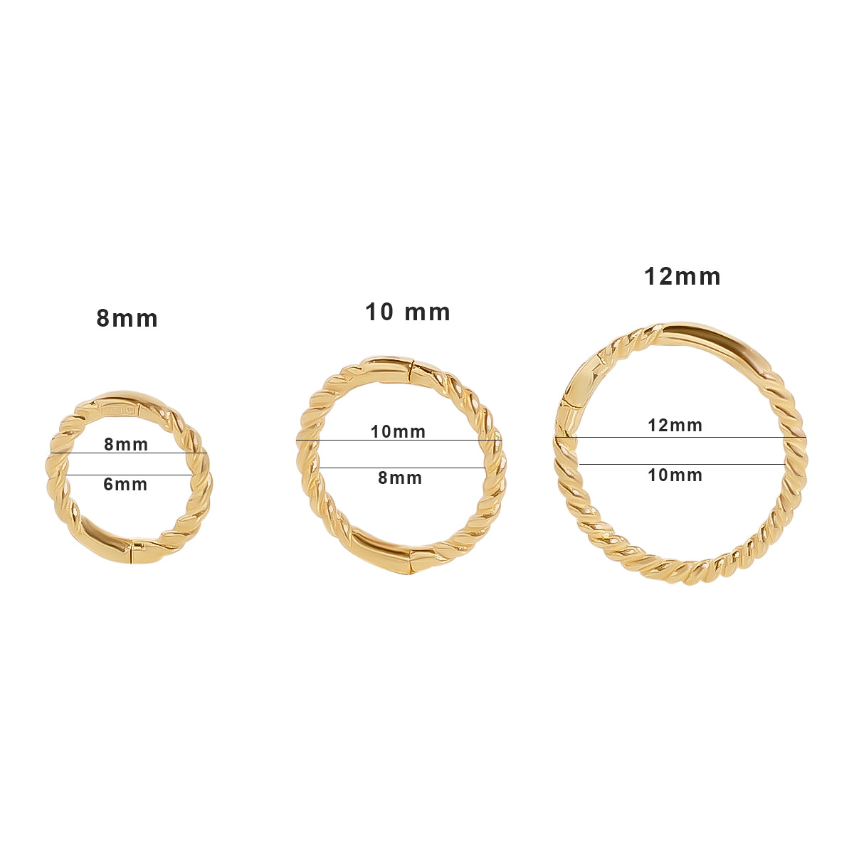 12mm Large Clicker Hoop Earrings