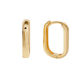 Small Block 18ct Gold Hoop Earrings