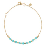 18ct Solid Gold Turquoise Bead Bracelet