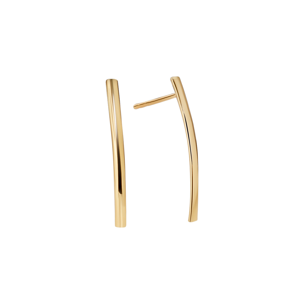 18ct Yellow Gold Long Bar Earrings