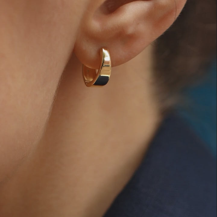 18ct solid gold chunky hoop earrings