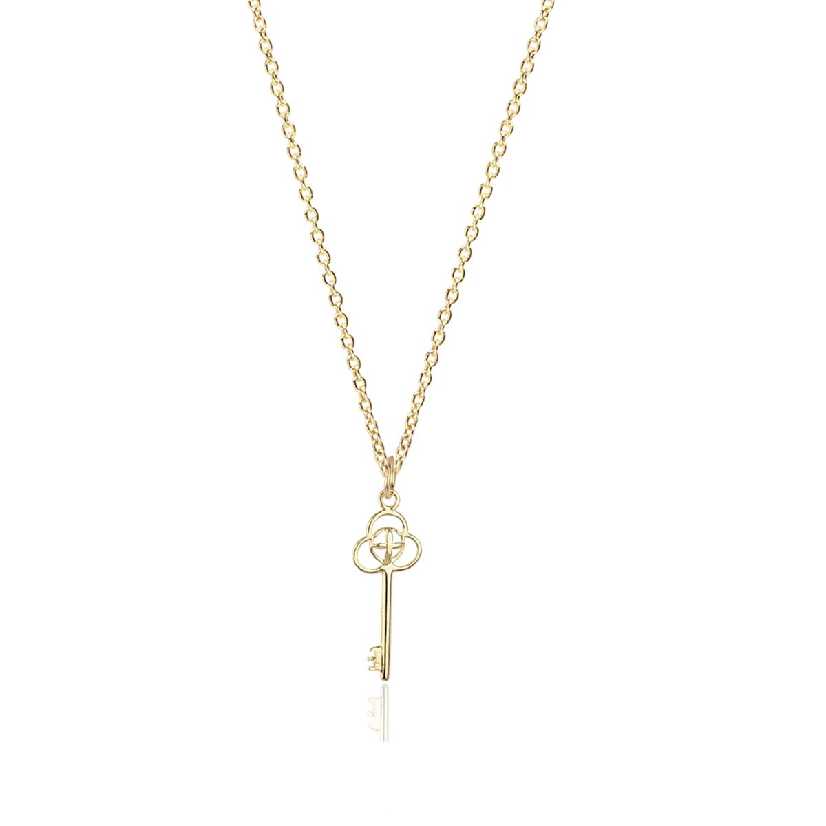 Noemi Key 18ct Gold Pendant Charm With A Chain