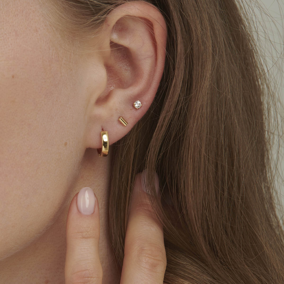 18ct Solid 10mm Gold Hoop Earrings