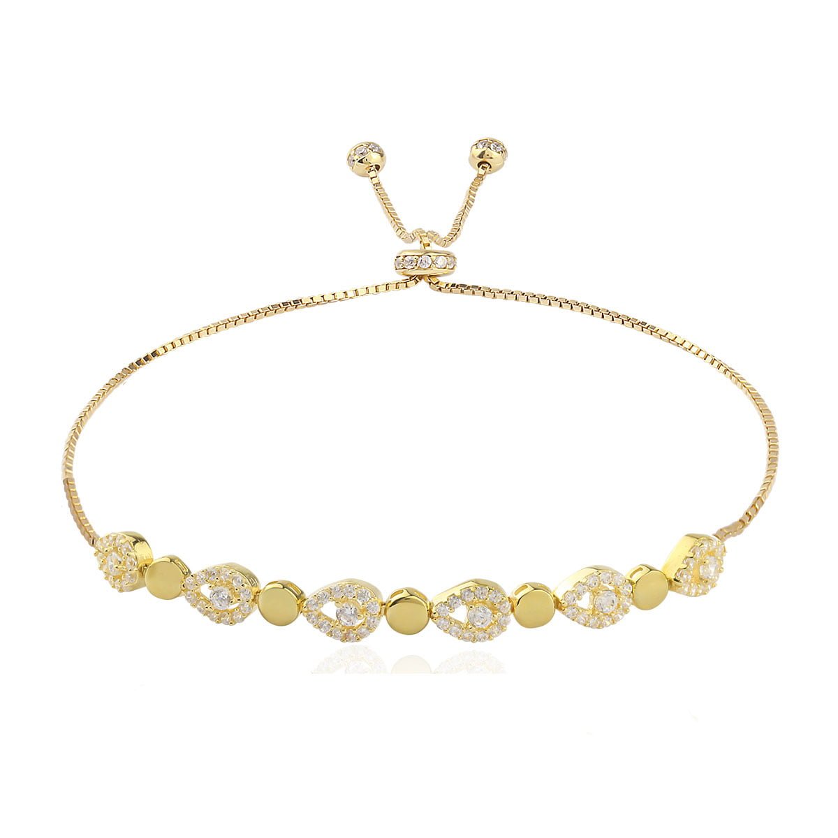 18ct Gold Gia Peardrop Chain Bracelet