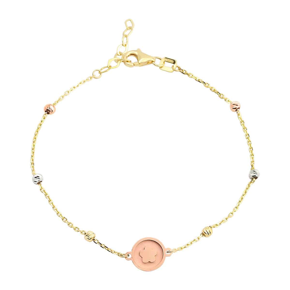 1117 Cali Rose Flower 18ct Rose Gold Chain Bracelet