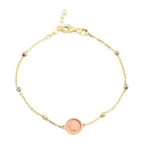 18ct Rose Gold Flower Chain Bracelet
