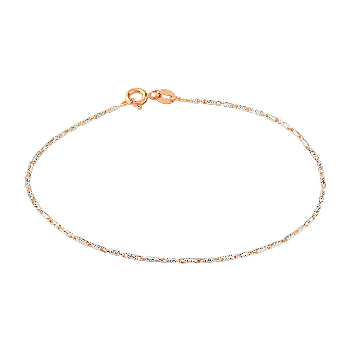 18ct Rose and White Gold Dainty Bracelet
