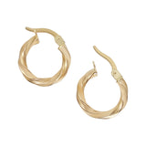 18ct Yellow 13mm Gold Creole Hoop Earrings