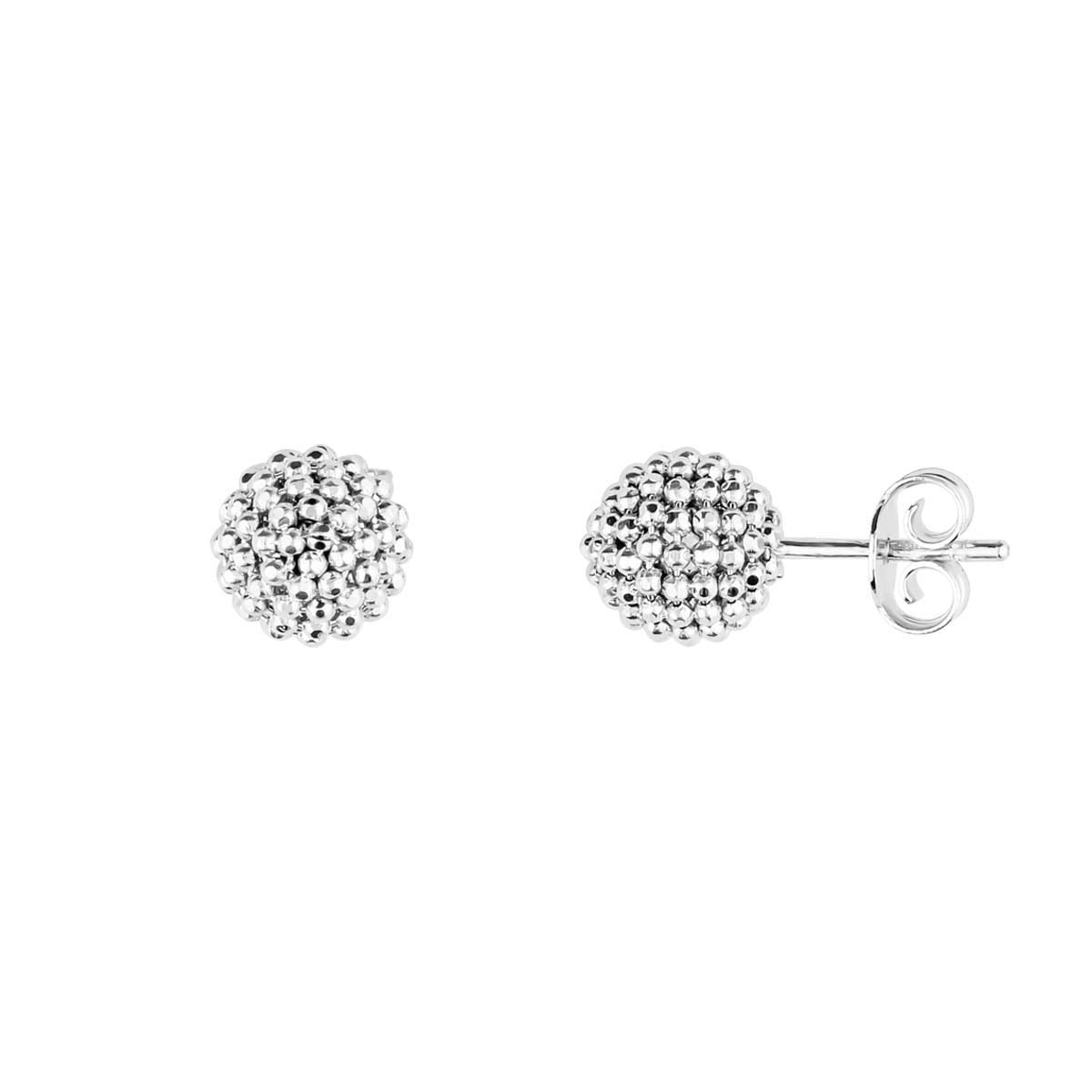 18 Carat white gold ball stud earrings