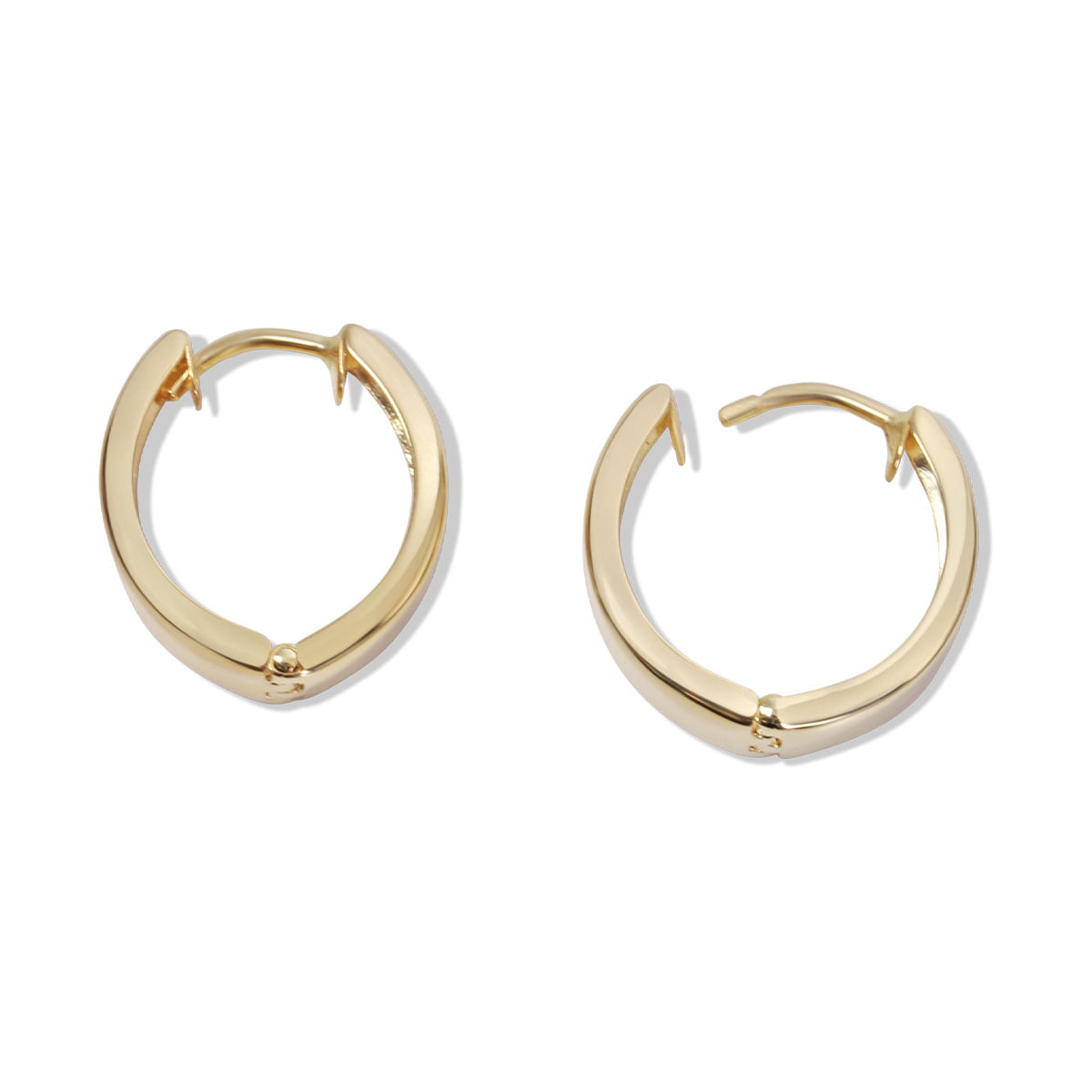 18ct Yellow Small Chunky Gold Hoop Earrings | Auric Jewellery