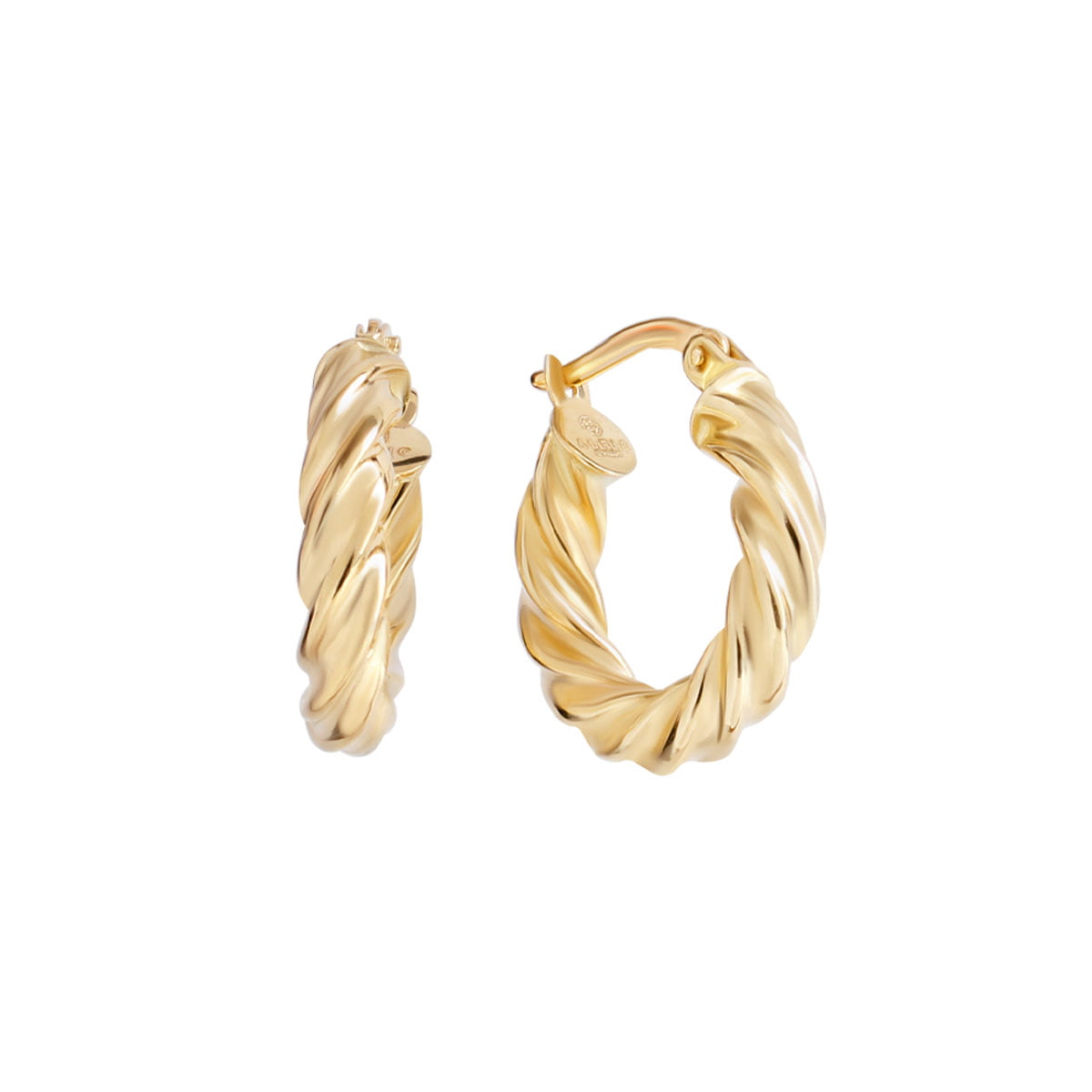 18ct Dome Gold Hoop Earrings