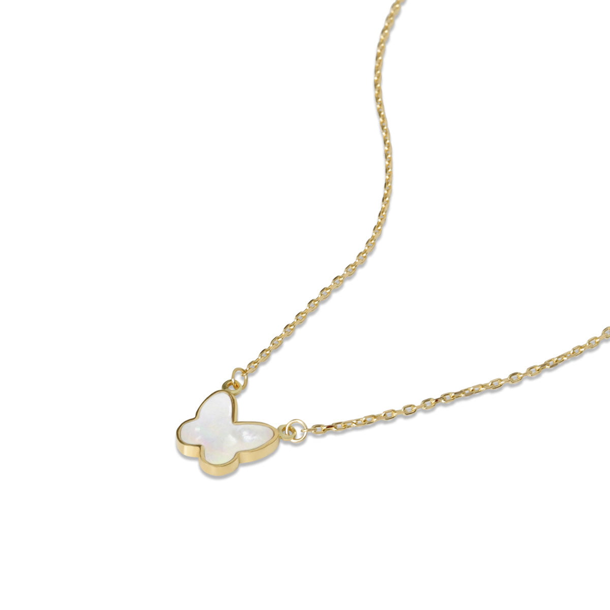 18ct Gold Butterfly Pendant Necklace