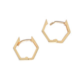 18ct Yellow Gold Hexagon Hoop Earrings
