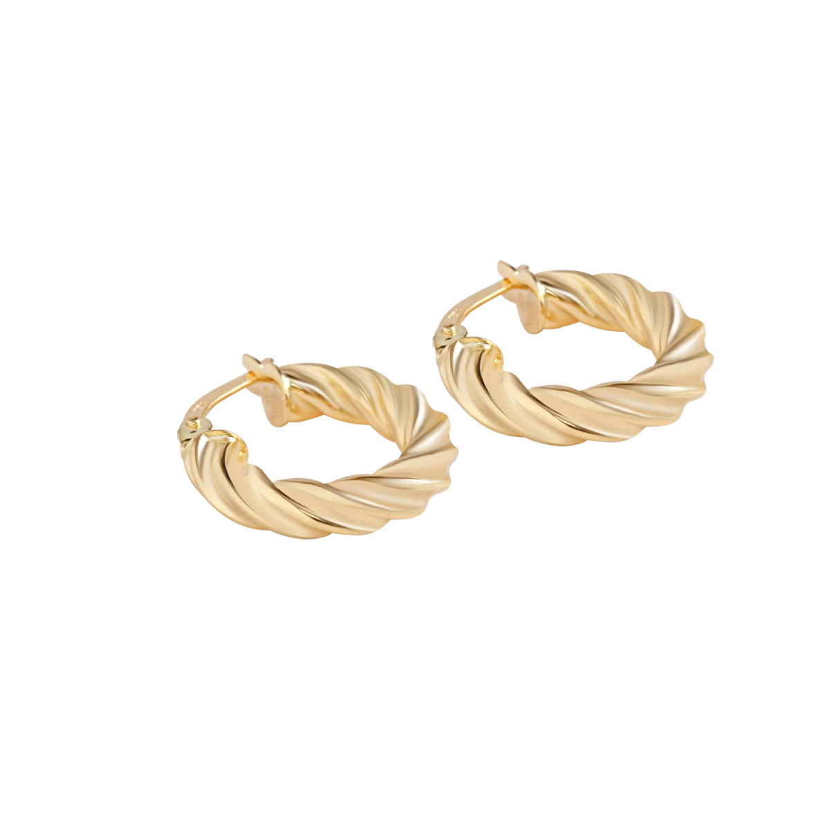 18ct Yellow Gold Dome Hoop Earrings