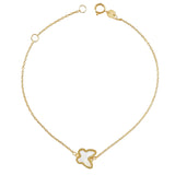 18ct Gold Pearl Butterfly Chain Bracelet