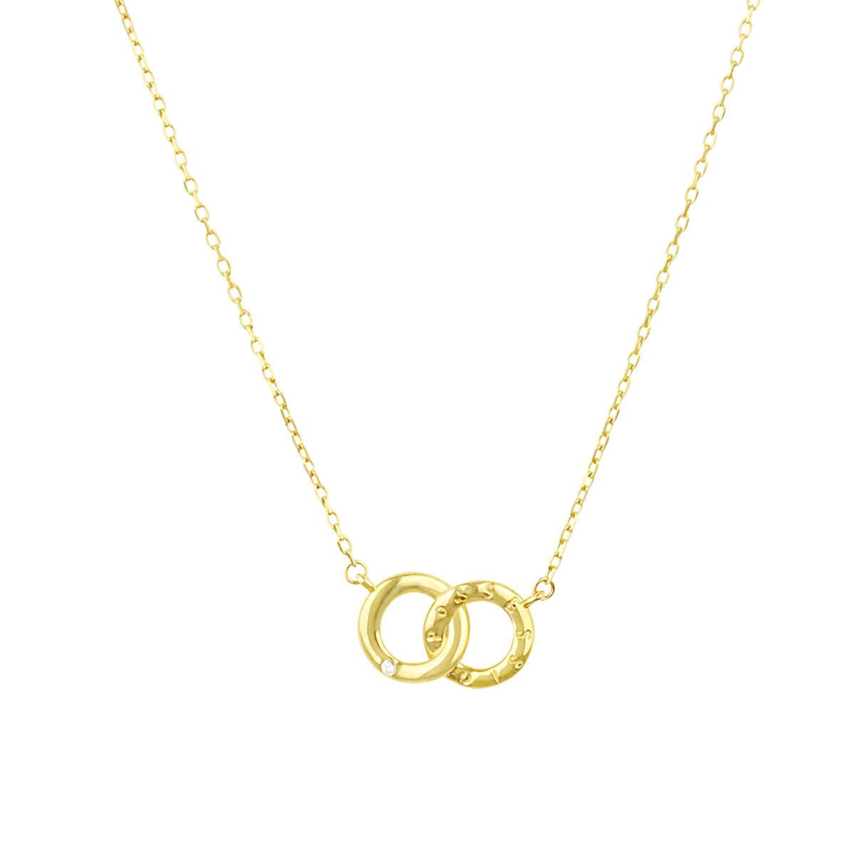 18ct Yellow Gold Circle Pendant Necklace