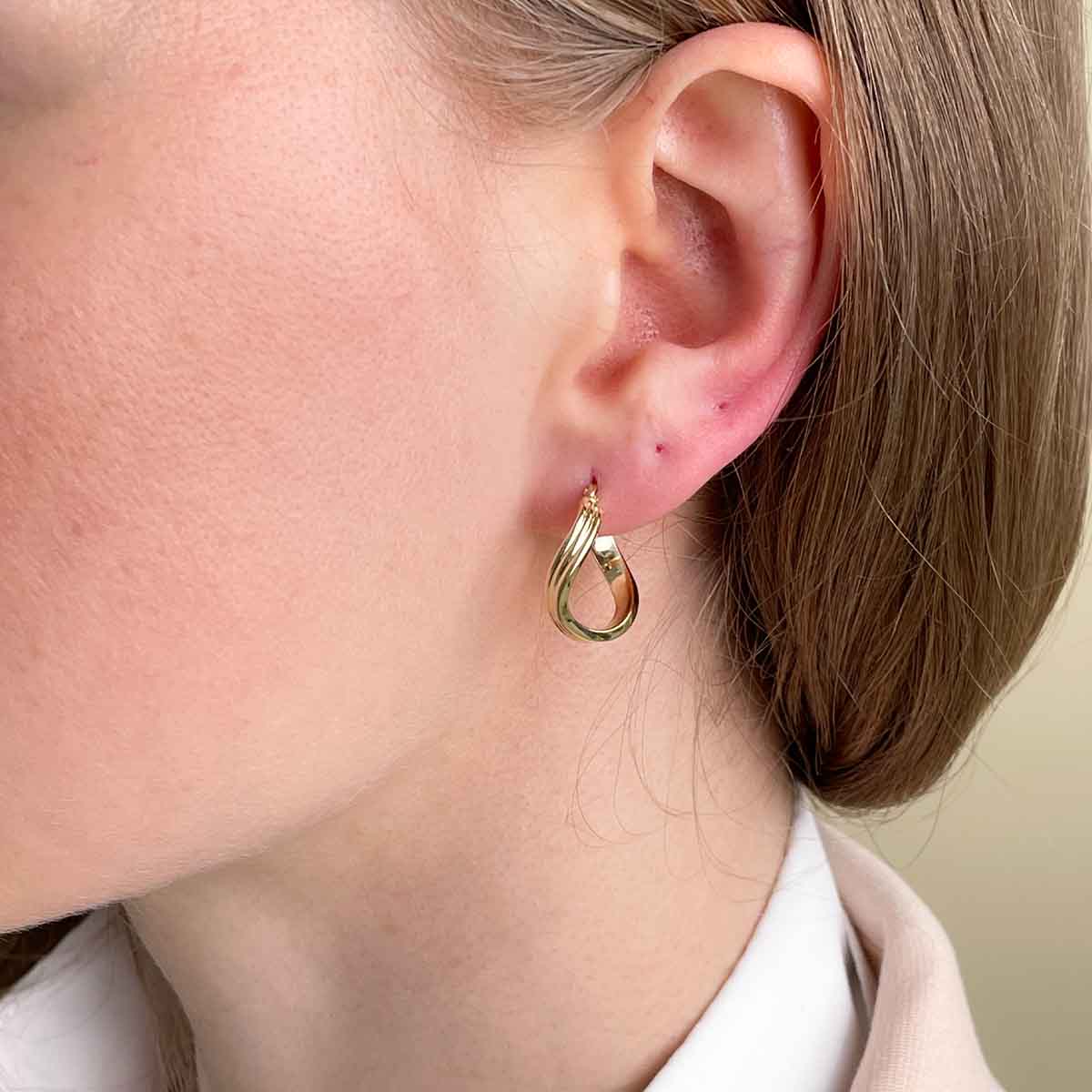 18ct Large Gold Hoop Earrings