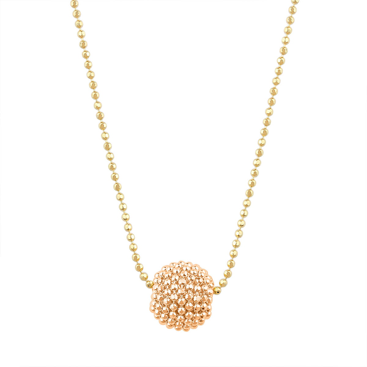 18ct Rose Gold Ball Necklace